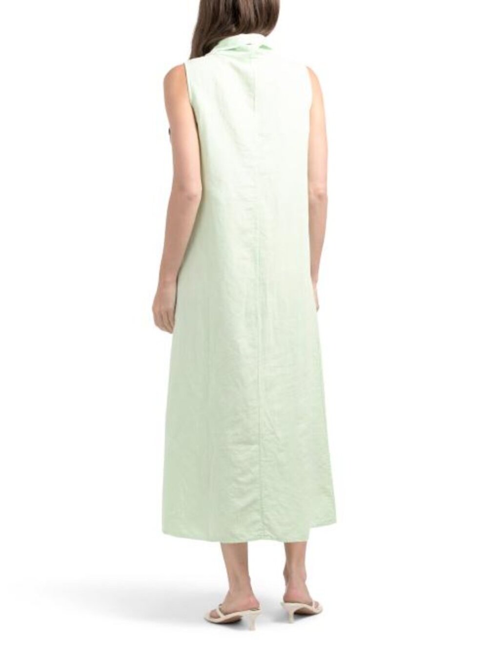 SPIGHE DI LINO Made In Italy Linen Blend Cowl Neck Sleeveless Maxi Dress - Picture 2 of 3